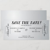 映画のチケット　おめでたい日程のご案内（シルバー） セーブザデート (正面/裏面)