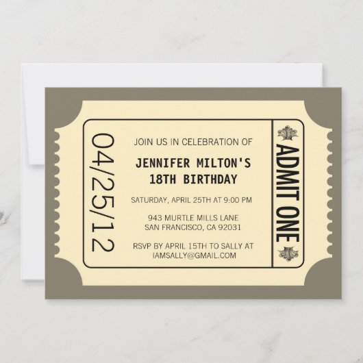 映画のチケット 招待状 (正面)