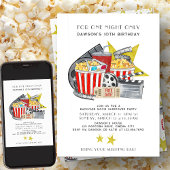 映画のテーマの裏庭での前夜祭パーティー 誕生日 招待状
