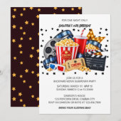 映画のテーマの裏庭の夜更かし誕生日 招待状 (正面/裏面)