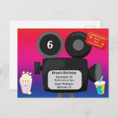 映画のテーマパーティーの招待状 ポストカード (正面/裏面)