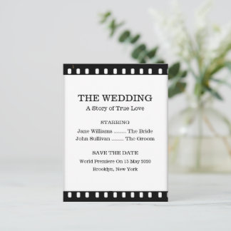 映画のテーマ結婚で日付を保存する 案内ポストカード