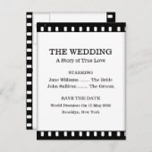 映画のテーマ結婚で日付を保存する 案内ポストカード (正面/裏面)