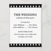 映画のテーマ結婚で日付を保存する 案内ポストカード (正面)
