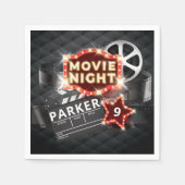映画のナイトラグジュアリーパーソナライズされた スタンダードカクテルナプキン (正面)