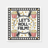 映画のナ転がプキンスを見よう | ポップコーン映画夜 スタンダードカクテルナプキン (正面)