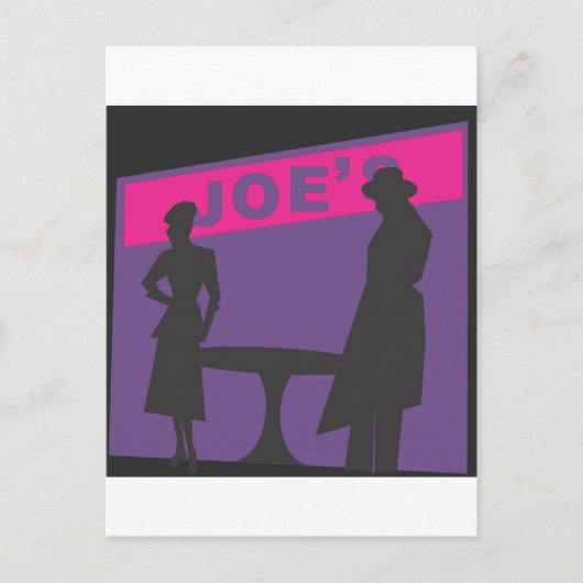 映画のノワールのシーン ポストカード (正面)