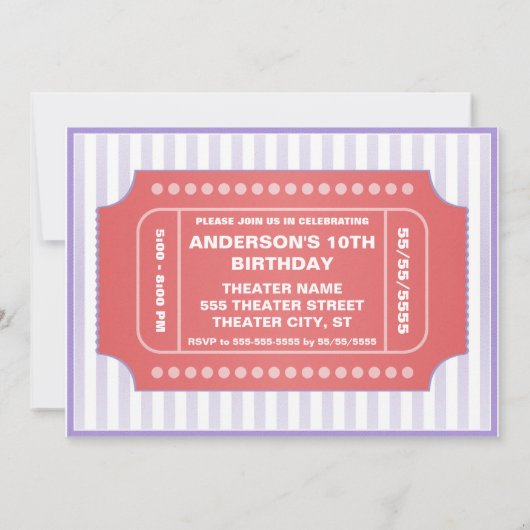 映画のパーティーを赤くする 招待状 (裏面)