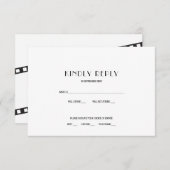 映画のフィルムストリップ ウェディング RSVP 返信 招待状 (正面/裏面)