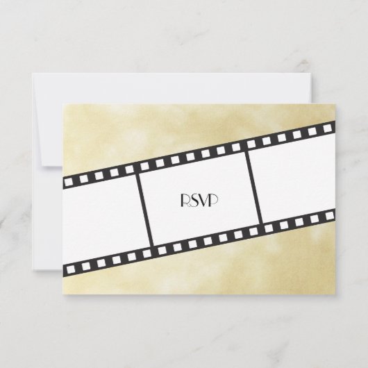 映画のフィルムストリップ ウェディング RSVP 返信 招待状 (裏面)