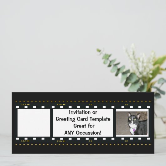 映画のフィルムテープ-無料カスタマイズ 招待状 (スタンド正面)