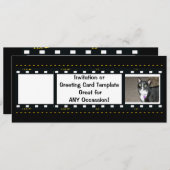 映画のフィルムテープ-無料カスタマイズ 招待状 (正面/裏面)