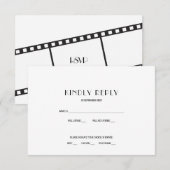 映画のフィルム ストリップ ウェディング RSVP 返信 招待状 (正面/裏面)