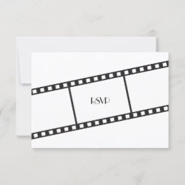 映画のフィルム ストリップ ウェディング RSVP 返信 招待状