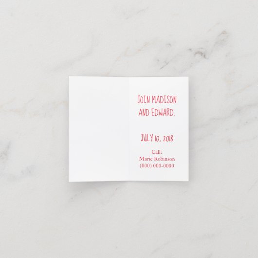 映画のプレイデートの電話アポイントメントC 予約カード (内部開封)