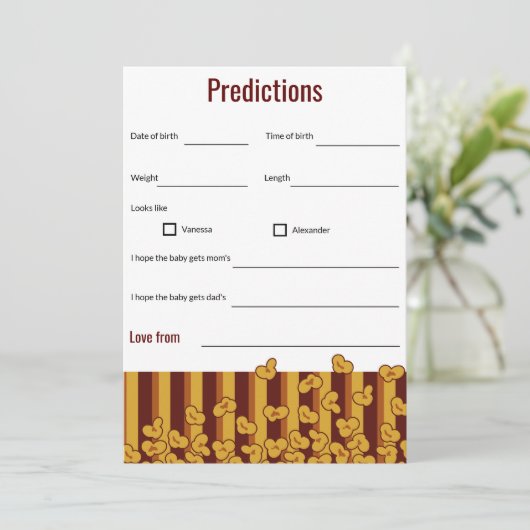 映画のベビーポップ・アートのシャワーのゲームの予測に準備完了 招待状 (スタンド正面)