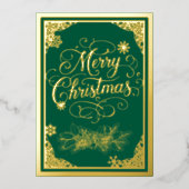 映画のボーダーと写真が入ったクリスマス 箔シーズンカード (正面)