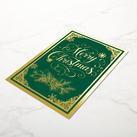 映画のボーダーと写真が入ったクリスマス 箔シーズンカード (回転した状態)