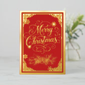 映画のボーダーと写真が入ったクリスマス 箔シーズンカード (立ち正面)