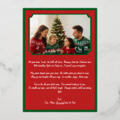 映画のボーダーと写真が入ったクリスマス 箔シーズンカード (裏面)