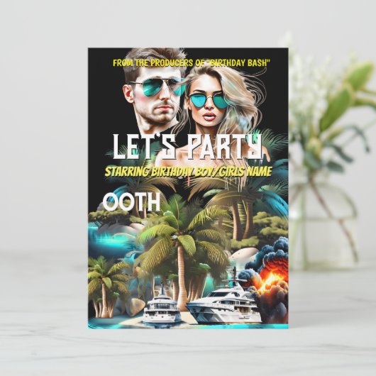 映画のポスタービーチスリラーヨットアドベンチャー大人 招待状 (スタンド正面)