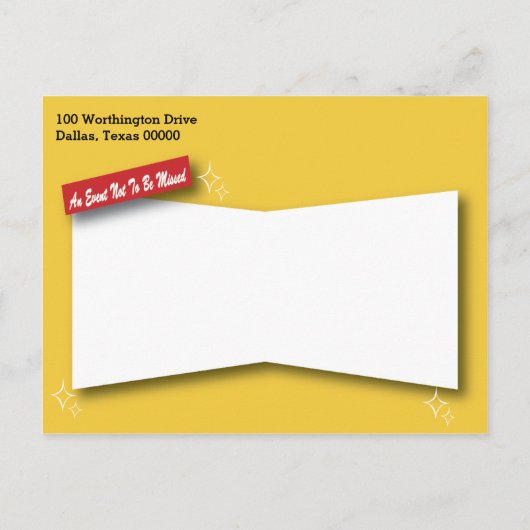 映画のポスター結婚式の日付を保存 案内ポストカード (裏面)