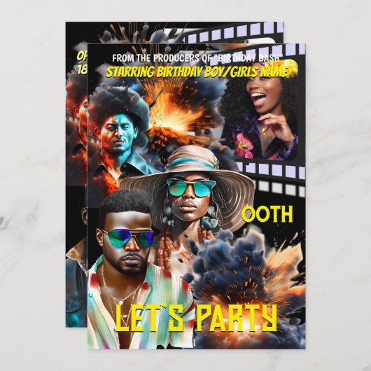 映画のポスターspy adventureメラニンの英雄の写真 招待状 (正面/裏面)