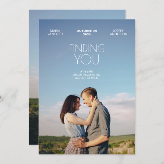 映画のモダンポスター結婚を見つける 招待状 (正面/裏面)