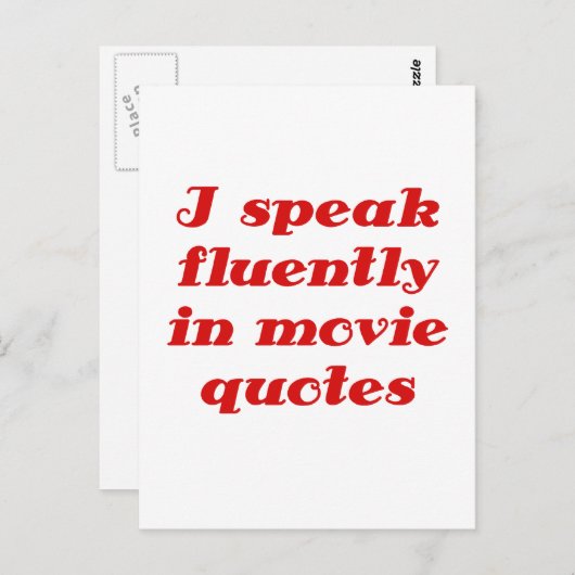 映画の名台詞を流暢に話します ポストカード (正面/裏面)