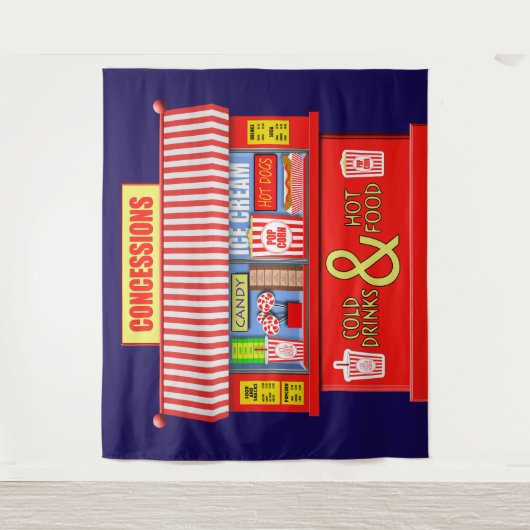 映画の売店での食べ物と飲み物 タペストリー (正面)