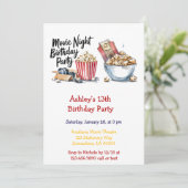 映画の夜とポップコーンキッドの誕生日パーティー 招待状 (スタンド正面)