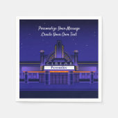 映画の夜のシネマシアターマーケのパーソナライズ スタンダードカクテルナプキン (正面)