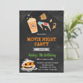 映画の夜のハロウィーンの招待 サンキューカード (スタンド正面)