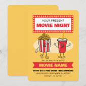 映画の夜のパーティー招待、寝泊まりパーティー 招待状 (正面/裏面)