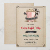 映画の夜のパーティー招待 招待状 (正面/裏面)