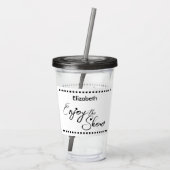 映画の夜の名パーソナライズされた前(白) アクリルタンブラー (裏面)