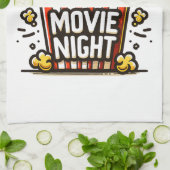 映画の夜の喜び 遊び心のあるポップコーン キッチンタオル (折り畳み)