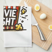 映画の夜の喜び 遊び心のあるポップコーン キッチンタオル (四つ折り)