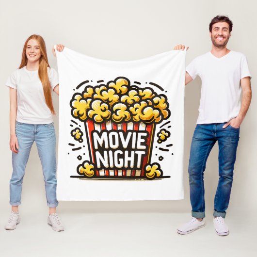 映画の夜の喜び 遊び心のあるポップコーン フリースブランケット (インサイチュ)