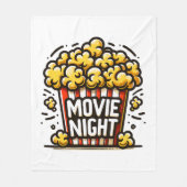 映画の夜の喜び 遊び心のあるポップコーン フリースブランケット (正面)