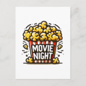 映画の夜の喜び 遊び心のあるポップコーン ポストカード (正面)