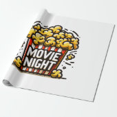 映画の夜の喜び 遊び心のあるポップコーン ラッピングペーパー (アンロールド)
