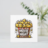 映画の夜の喜び 遊び心のあるポップコーン 招待状 (スタンド正面)