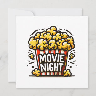 映画の夜の喜び 遊び心のあるポップコーン 招待状