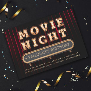 映画の夜の夏または誕生日パーティーへの招待 セーブザデート