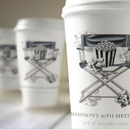 映画の夜の大人の誕生日 パーソナライズされた 紙コップ