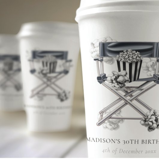 映画の夜の大人の誕生日 パーソナライズされた 紙コップ