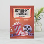 映画の夜の子供の誕生日パーティー招待状 招待状 (スタンド正面)