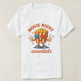 映画の夜の必需品 – おもしろいポップコーン漫画 Tシャツ