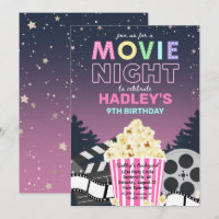 映画の夜の招待状 | 映画の誕生日招待状